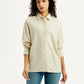 Women's Striped Beige Relaxed Fit Shirt - Front View