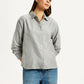 Women's Striped Grey Relaxed Fit Shirt - Styleshot View