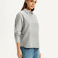 Women's Striped Grey Relaxed Fit Shirt - Side View