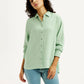 Women's Textured Light Green Relaxed Fit Shirt - Styleshot View