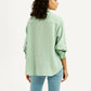 Women's Textured Light Green Relaxed Fit Shirt - Back View