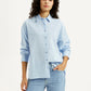 Women's Solid Light Blue Relaxed Fit Shirt - Styleshot View