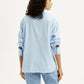 Women's Solid Light Blue Relaxed Fit Shirt - Back View
