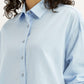 Women's Solid Light Blue Relaxed Fit Shirt - Detail View