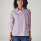 Men's Striped Relaxed Fit Shirt - Front View