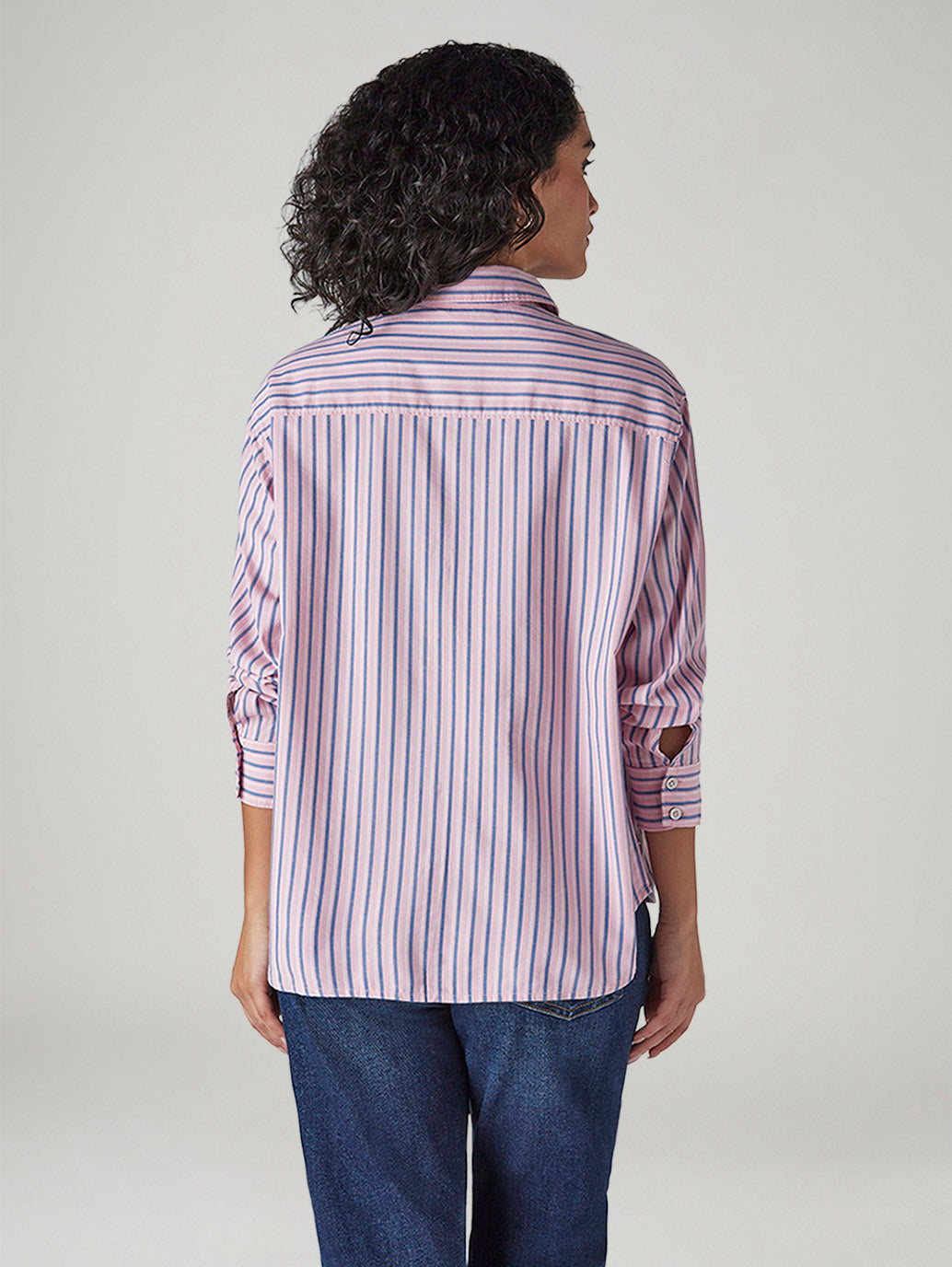 Men's Striped Relaxed Fit Shirt - Back View