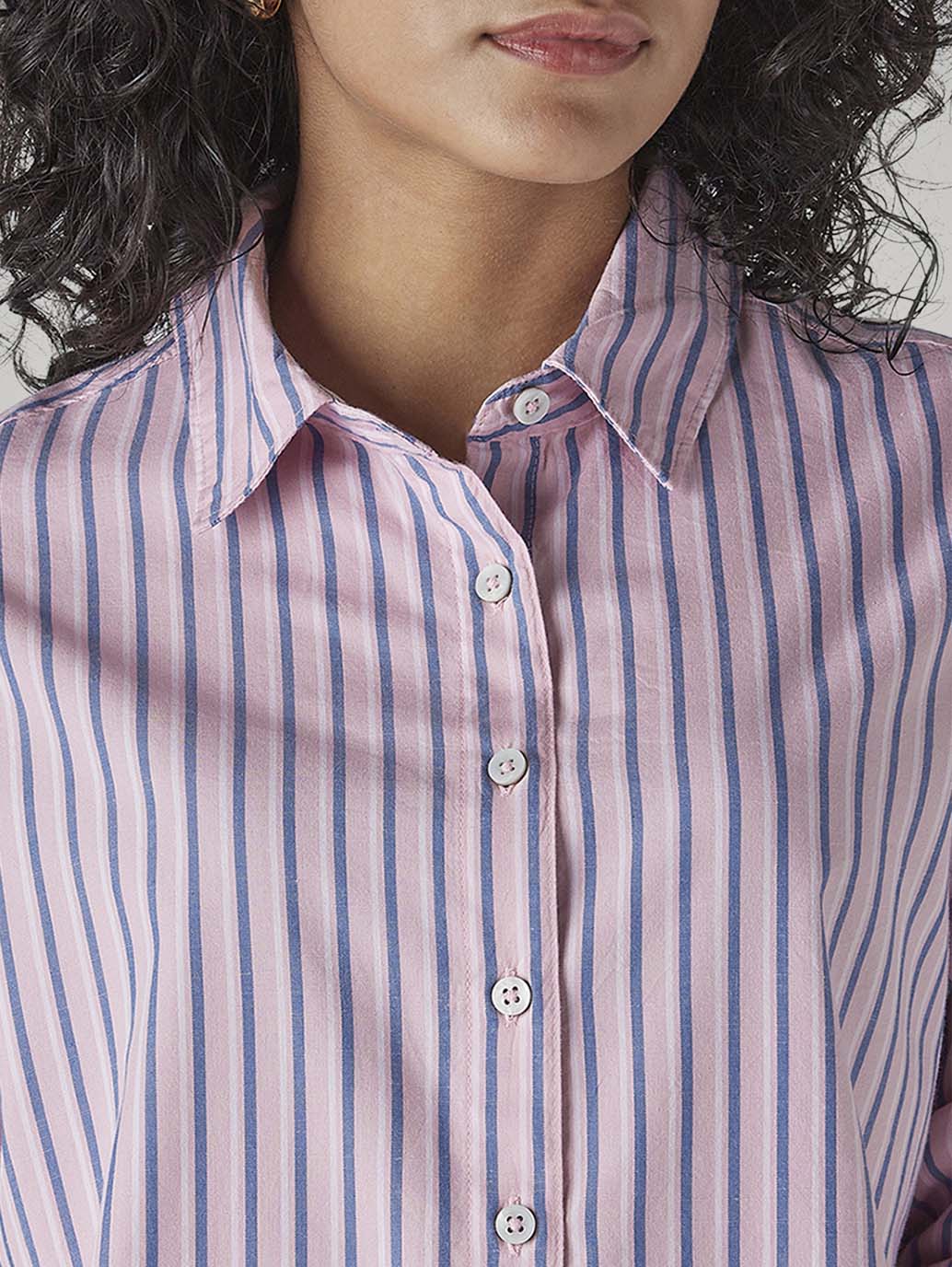 Men's Striped Relaxed Fit Shirt - Detail View