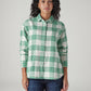 Men's Checkered Relaxed Fit Overshirt - Front View