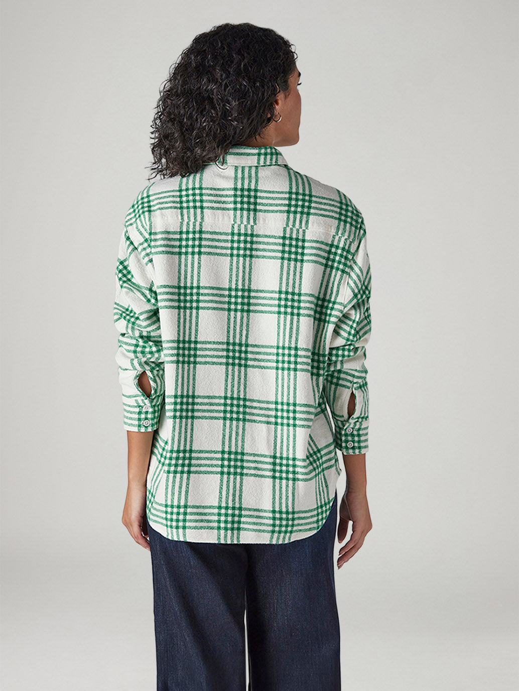Men's Checkered Relaxed Fit Overshirt - Back View
