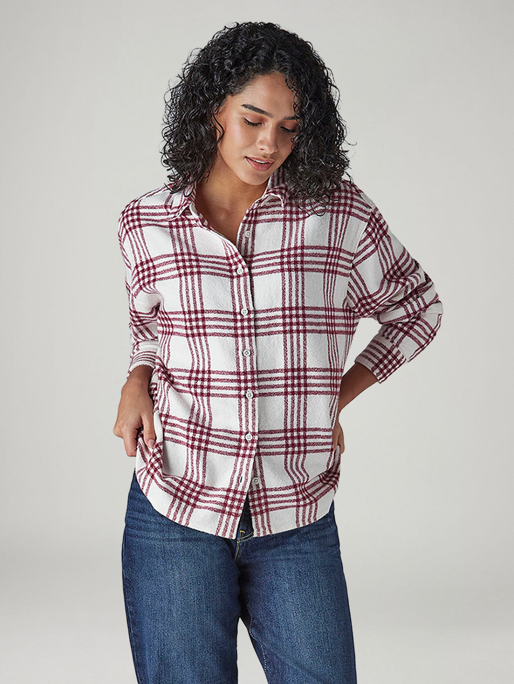 Women's Checkered Relaxed Fit Overshirt