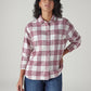 Men's Checkered Relaxed Fit Overshirt - Front View