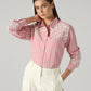 Women's Embroidery Detail Relaxed Fit Poplin Shirt - Styleshot View