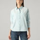 Women's Embroidery Detail Relaxed Fit Poplin Shirt - Front View