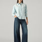 Women's Embroidery Detail Relaxed Fit Poplin Shirt - Full View