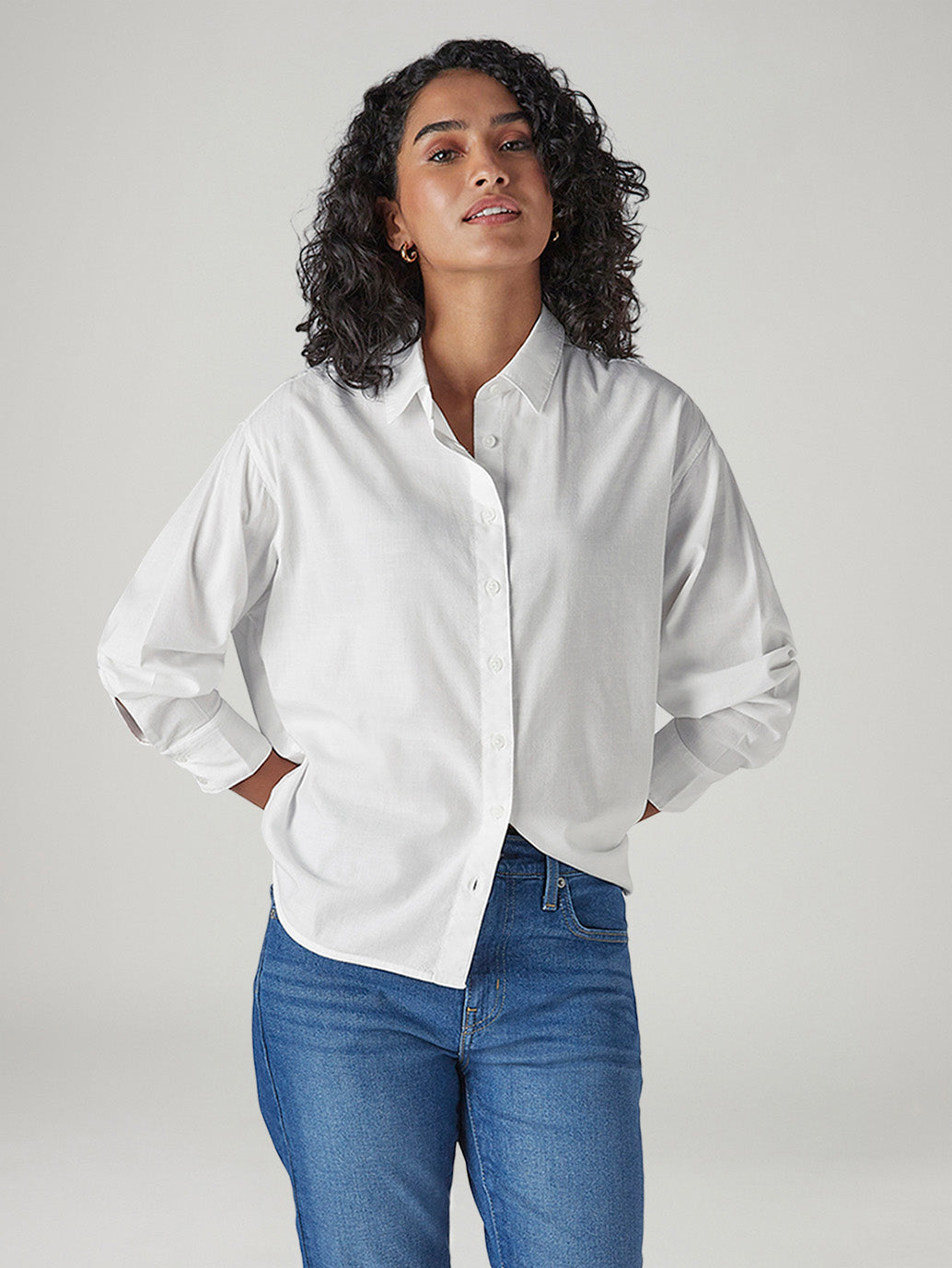 Women's Solid Relaxed Fit Poplin Shirt