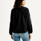 Women's Floral Black V-Neck Top - Back View