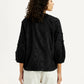 Women's Embroidered Black V-Neck Top - Back View