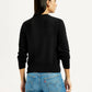 Women's Self Design Black Round Neck Sweater - Back View
