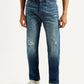 Men's 505 Blue Straight Fit Mid Rise Jeans - Front View
