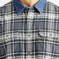 Men's Checkered Grey Relaxed Fit Shirt - Detail View