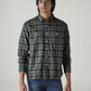Men's Checkered Relaxed Fit Shirt - Front View