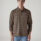 Men's Checkered Relaxed Fit Shirt - Front View