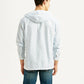 Men's Pin Striped Light Blue Relaxed Fit Shirt - Back View
