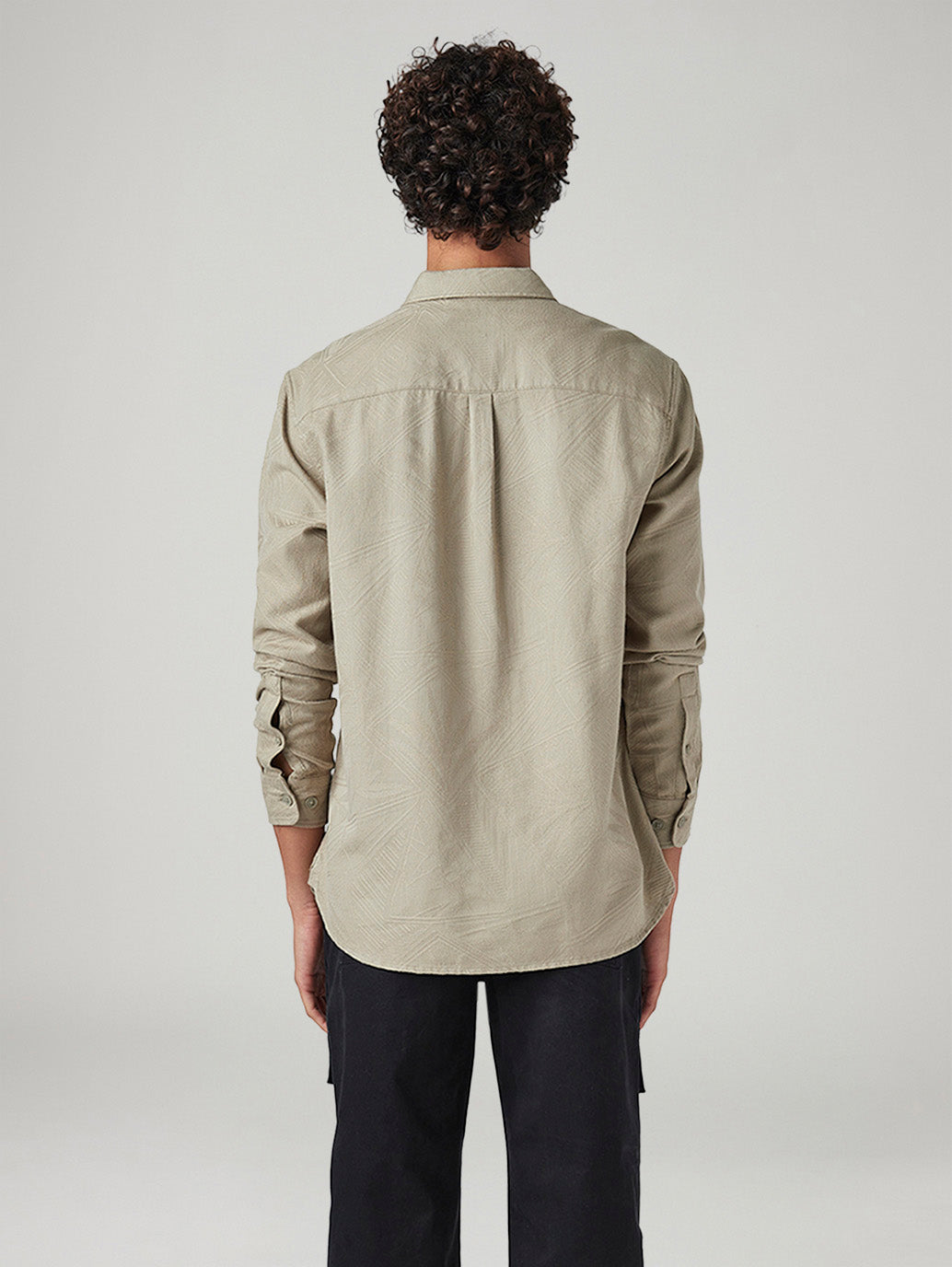 Men's Self Design Relaxed Fit Shirt - Back View