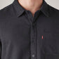 Men's Self Design Relaxed Fit Textured Shirt - Detail View
