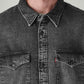 Men's Solid Relaxed Fit Denim Shirt - Detail View