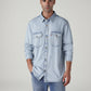 Men's Solid Relaxed Fit Denim Shirt - Front View