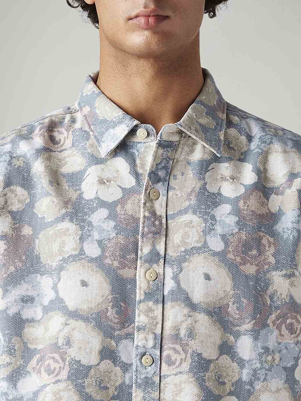Men's Floral Relaxed Fit Shirt - Detail View