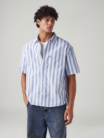 Men's Striped Relaxed Fit Oxford Shirt-image-17