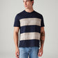 Men's Striped Loose Fit T-Shirt - Front View