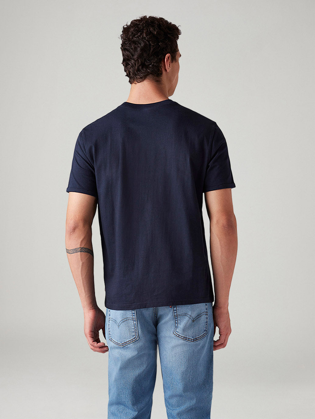 Men's Striped Loose Fit T-Shirt - Back View
