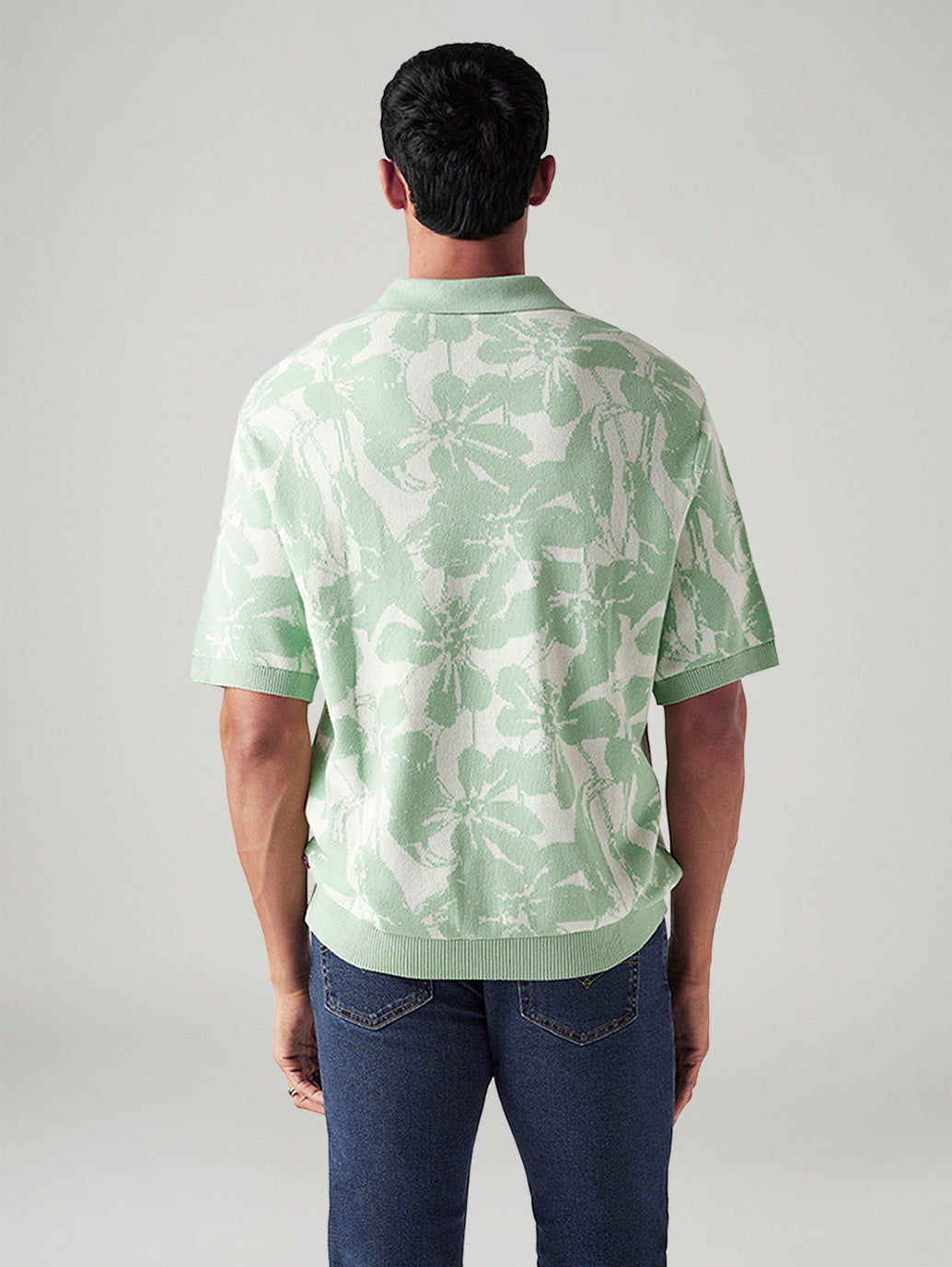 Men's Floral Regular Fit T-Shirt - Back View