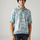 Men's Floral Regular Fit Textured Polo T-Shirt - Front View