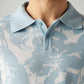 Men's Floral Regular Fit Textured Polo T-Shirt - Detail View