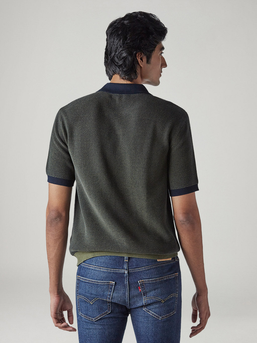 Men's Colorblock Regular Fit Polo T-Shirt - Back View