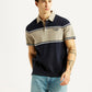 Men's Colorblock Navy Polo T-shirt - Styleshot View