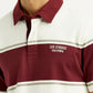 Men's Striped Off White Polo T-shirt - Detail View