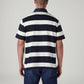 Men's Striped Loose Fit Polo T-shirt - Back View