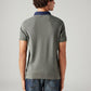Men's Colorblock Grey Slim Fit Pique Polo T-shirt - Back View