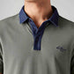 Men's Colorblock Grey Slim Fit Pique Polo T-shirt - Detail View