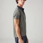 Men's Colorblock Grey Slim Fit Pique Polo T-shirt - Side View
