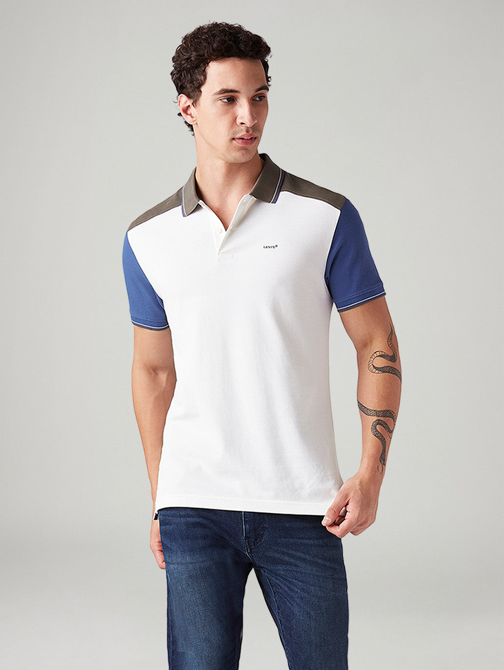 Men's Colorblock Slim Fit Polo T-Shirt - Styleshot View