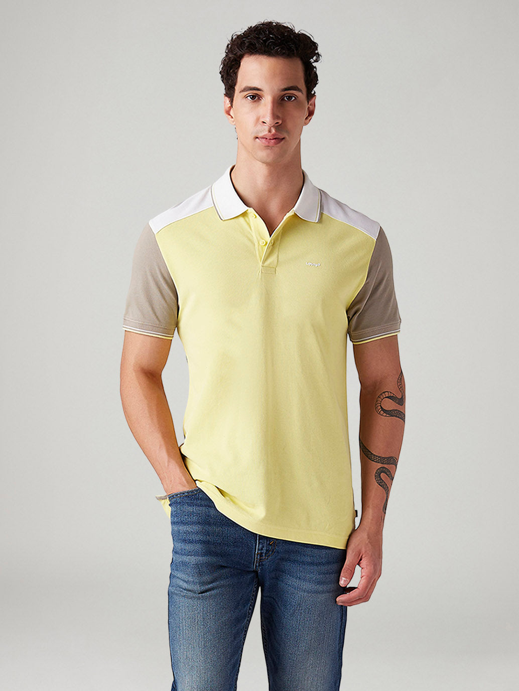 Men's Colorblock Slim Fit Polo T-Shirt - Styleshot View
