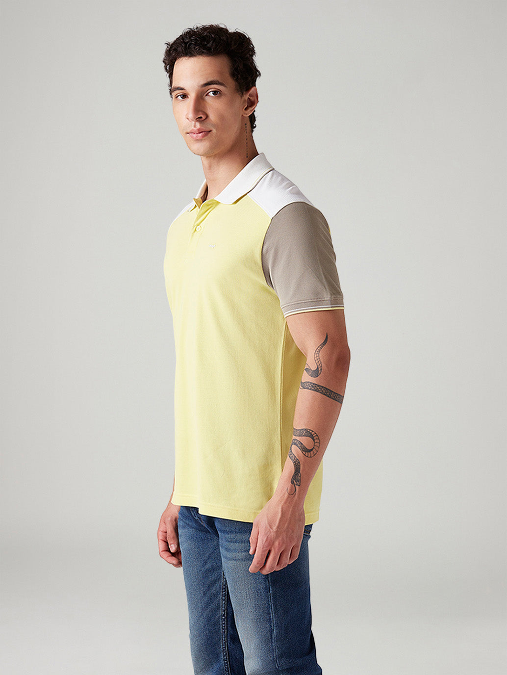 Men's Colorblock Slim Fit Polo T-Shirt - Side View