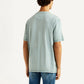 Men's Brand Logo Light Blue Crew Neck T-shirt - Back View