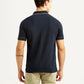 Men's Brand Logo Navy Slim Fit Polo T-shirt - Back View